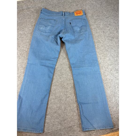 Vintage Y2K Levis 514 Slim Straight Jeans Mens 34x29 Blue Denim Black Tab Retro - Picture 6 of 7